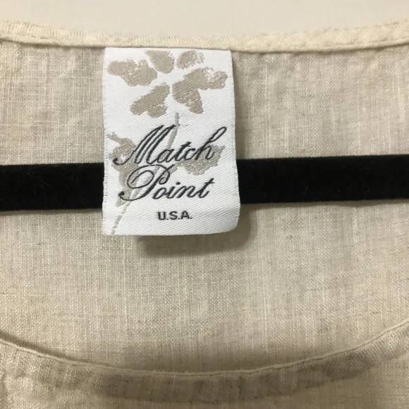 Match Point Linen Tank Size M (O) - Picture 2 of 4